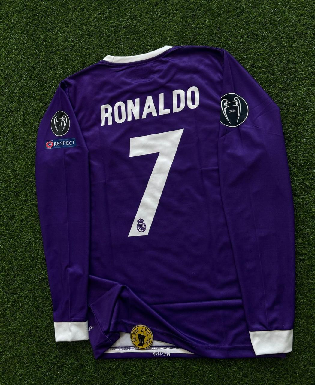 REAL MADRID 2016 AWAY KIT. FULLSLEEVE EMBROILEDERY