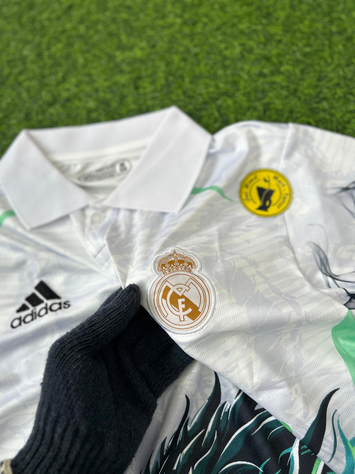 REAL MADRID SPECIAL EDITION White Dragon 2025–26 Jersey Half-Sleeve Polo T-Shirt (Embroidered)