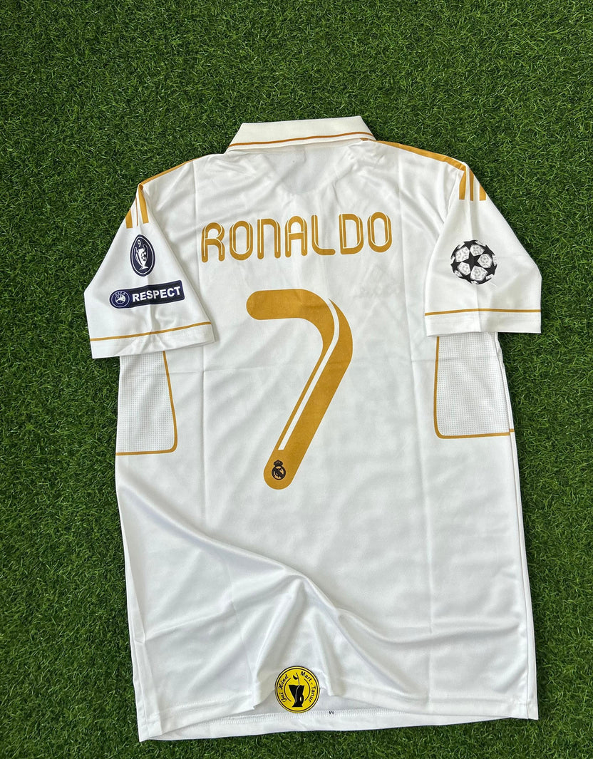 REAL MADRID 2011/12 HOME KIT Cristiano Ronaldo Edition Half-Sleeve Polo T-Shirt (Embroidered)
