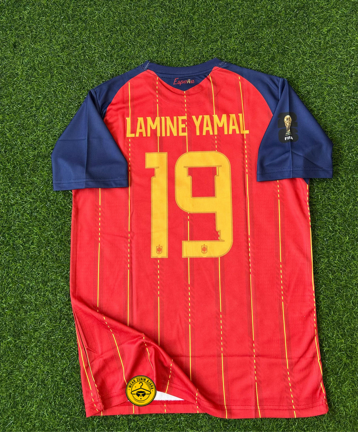 SPAIN 20226 WORLD CUP HOME KIT, HALFSLEEVE EMBROIDERY