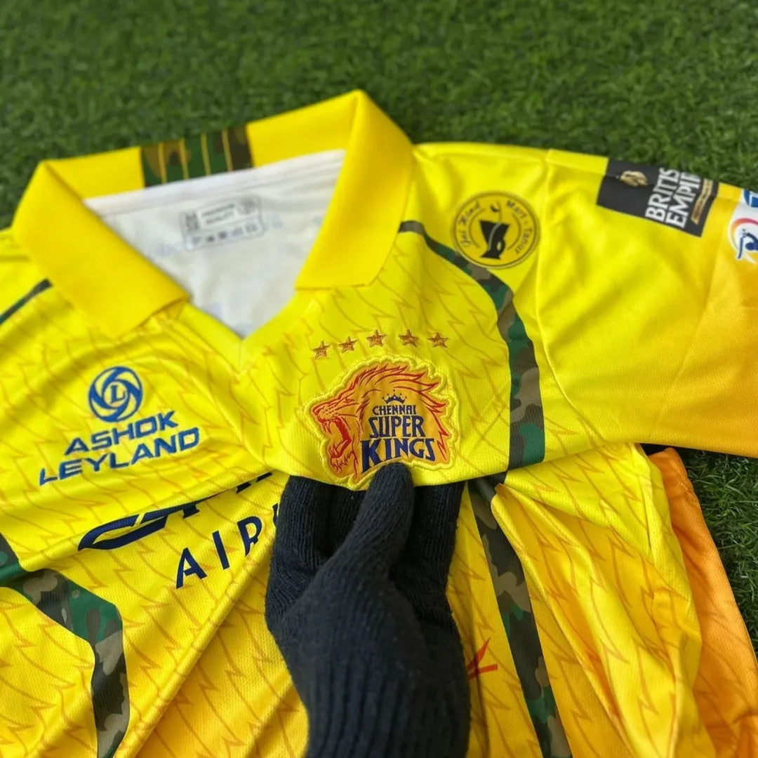 Chennai Super Kings IPL Dhoni Cricket Jersey – Half Sleeve Polo Sublimation